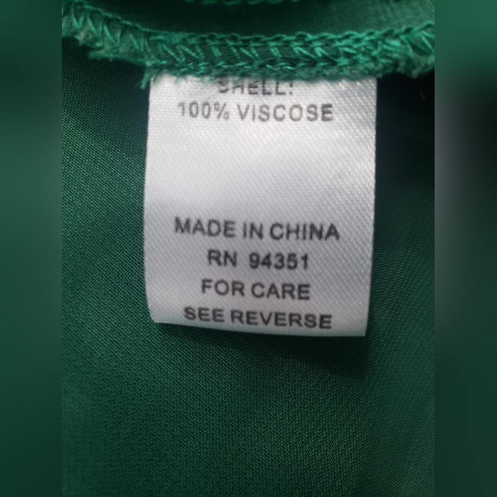 JADE Melody Tam  Midi Green/White Long Sleeves V-neck Dress Size S - Picture 7 of 10
